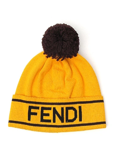 Shop Fendi Yellow Cotton Hat