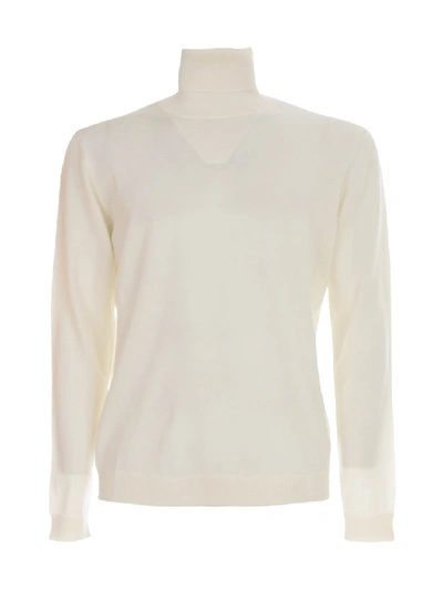 Shop Nuur Merino Sweater L/s Turtle Neck In White