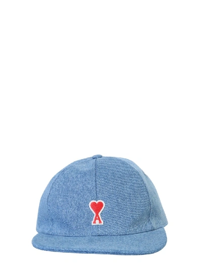 Shop Ami Alexandre Mattiussi Light Blue Cotton Hat