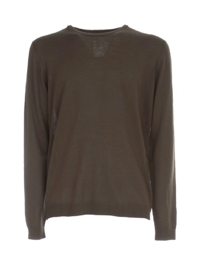 Shop Nuur Merino Sweater L/s Crew Neck In Brown