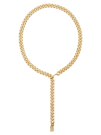 Shop Burberry Gold-tone Chain Link Logo Belt