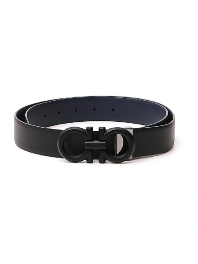 Shop Ferragamo Black Leather Belt
