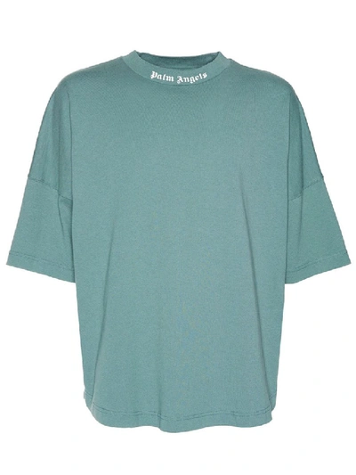 Shop Palm Angels Oversized Pine Green T-shirt In Blue