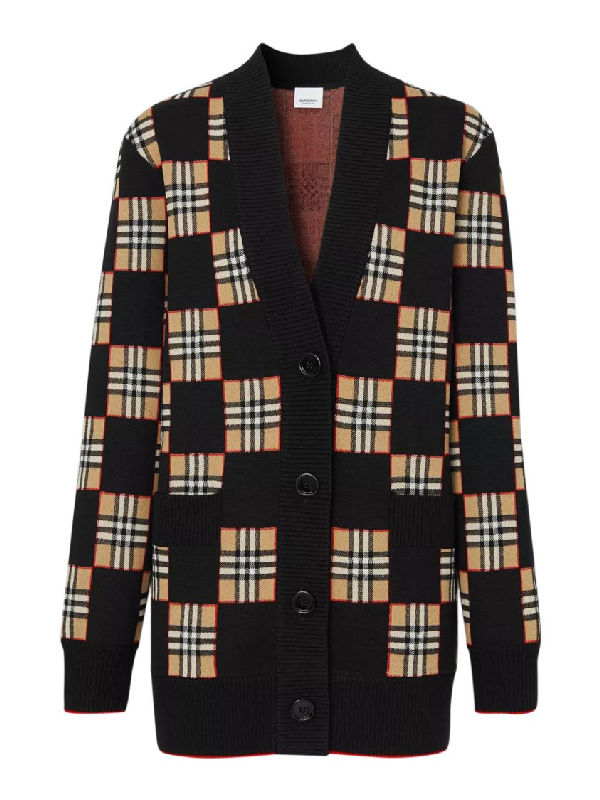 burberry print cardigan