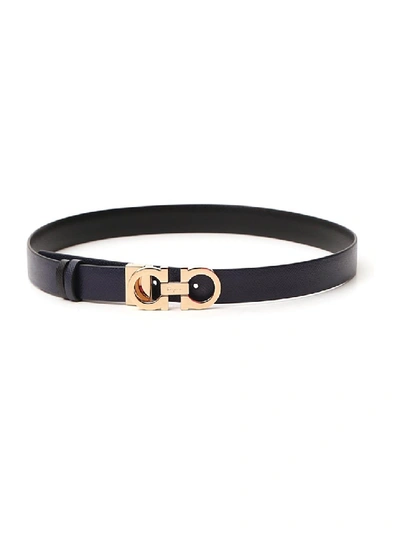 Shop Ferragamo Black Leather Belt