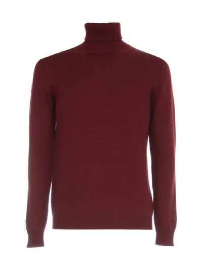 Shop Nuur Sweater L/s Turtle Neck In Burgundy