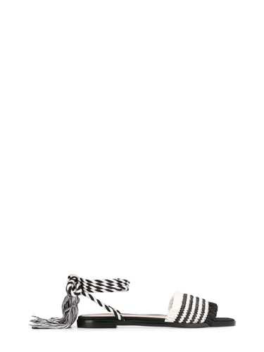 black raffia sandals