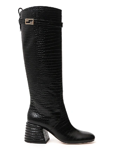 Shop Fendi Black Leather Boots