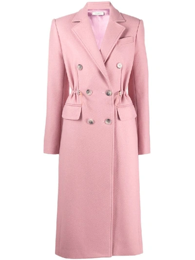 Shop Nina Ricci Drawstring Detail Coat In Pink