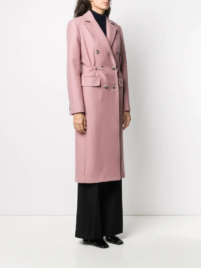 Shop Nina Ricci Drawstring Detail Coat In Pink