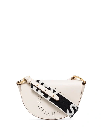 Shop Stella Mccartney Perforated Logo Shoulder Bag In Neutrals