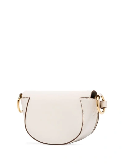 Shop Stella Mccartney Perforated Logo Shoulder Bag In Neutrals