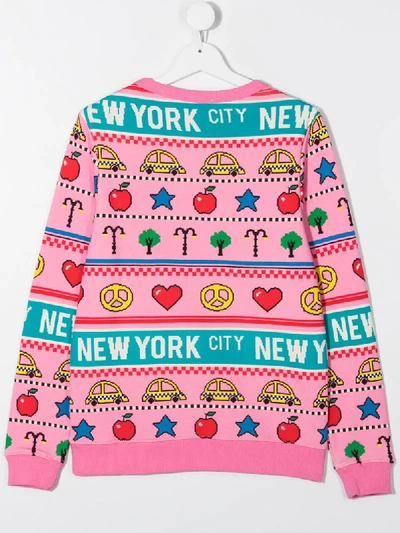 Shop Little Marc Jacobs Teen Print Mix Sweatshirt In Pink