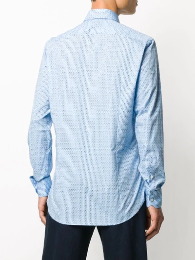 Shop Etro Geometric Print Shirt In Blue