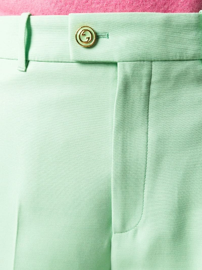 Shop Gucci High-waist Flared Trousers In Green