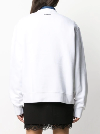 Shop Dsquared2 I Heart D2 Print Sweatshirt In White