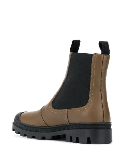 Shop Loewe Chunky Leather Chelsea Boot In Brown