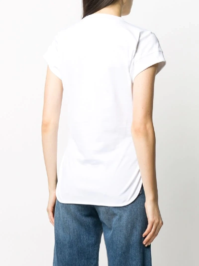 Shop Chloé Slogan-print Curved-hem T-shirt In White