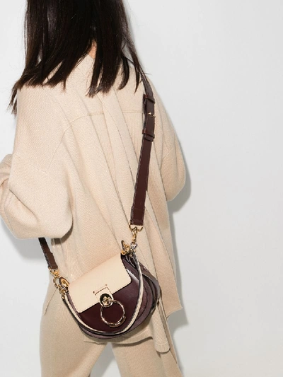 Shop Chloé Small Tess Two-tone Shoulder Bag In Brown