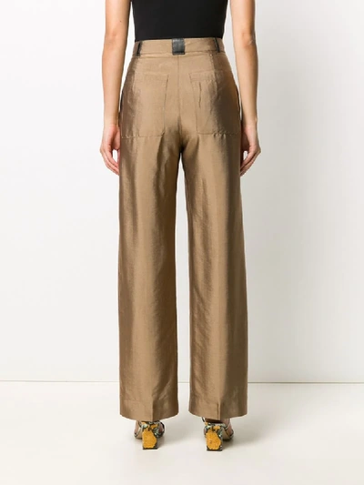 Shop Stine Goya High-waist Trousers In Brown