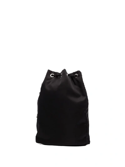 Shop Prada Vela Mini Bucket Bag Pouch In Black