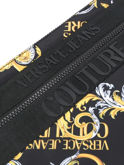 Shop Versace Jeans Couture Baroque Print Clutch In Black