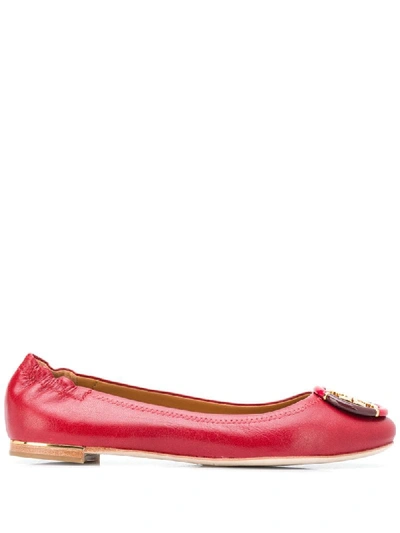 Shop Tory Burch Minnie Ballerina Shoes In Red