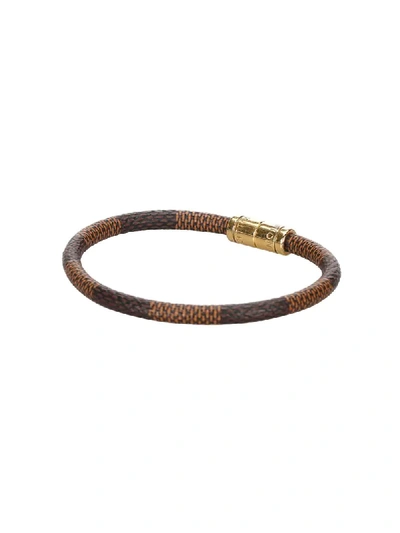 Pre-owned Louis Vuitton Keep It Damier Ebene Bracelet In Brown