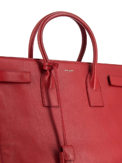 Pre-owned Saint Laurent Large Sac De Jour Tote Bag In Red