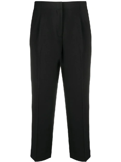 Shop Michael Michael Kors High Rise Cropped Trousers In Black