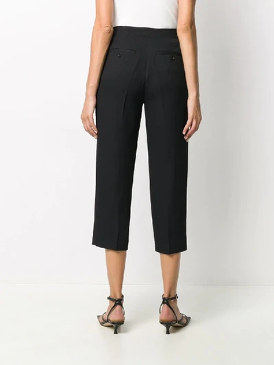 Shop Michael Michael Kors High Rise Cropped Trousers In Black