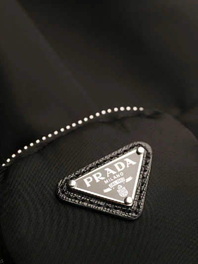 Prada Sleeve Pouch Re-nylon Mini Dress In Black