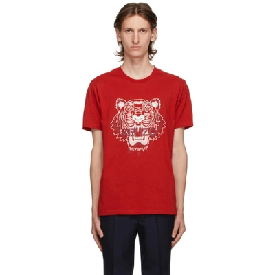 Shop Kenzo Red Tiger T-shirt In 22 Cherry