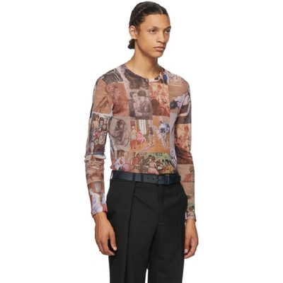 Y/project Long-sleeved Painting Print T-shirt In Brown | ModeSens