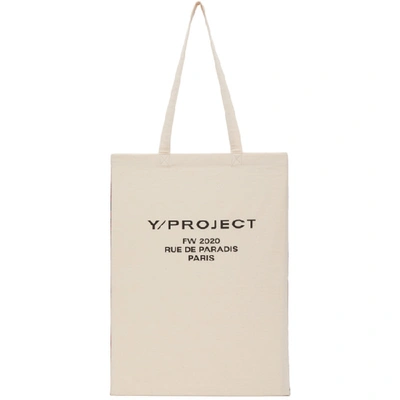 Shop Y/project Reversible Red And Beige Scarf Tote Bag