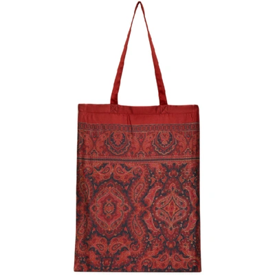 Shop Y/project Reversible Red And Beige Scarf Tote Bag