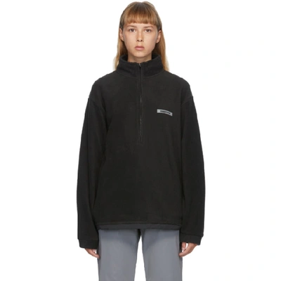 Shop Essentials Black Polar Fleece Sweater In Stretchlimo