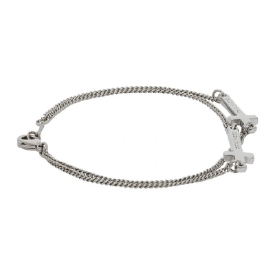 Shop Dsquared2 Silver Double Cross Bracelet In F124 Pallad