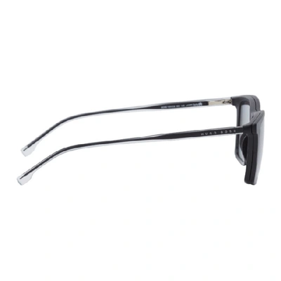 Shop Hugo Boss Black Matte Rectangular Glasses In 0003 Mtt Bl