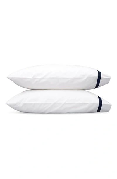 Shop Matouk Lowell 600 Thread Count Pillowcase In Navy
