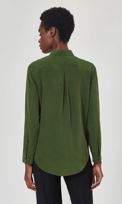 Shop Equipment Essential Silk Shirt In Foret Green