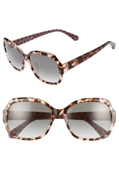 Shop Kate Spade Amberlynn 57mm Sunglasses In Havana/ Pink