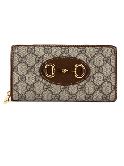 Shop Gucci 1955 Horsebit Wallet In Beige