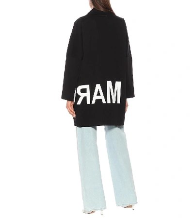 Shop Mm6 Maison Margiela Logo Cotton-twill Coat In Black