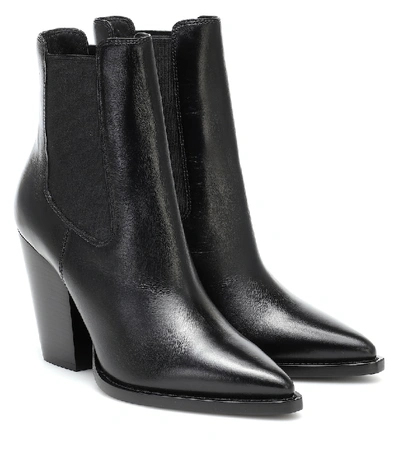 Saint Laurent Theo 95 Leather Chelsea Boots In Noir