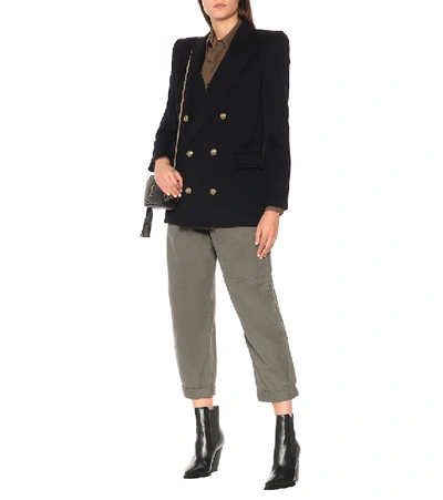 Saint Laurent Theo 95 Leather Chelsea Boots In Noir