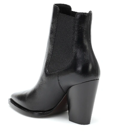 Saint Laurent Theo 95 Leather Chelsea Boots In Noir