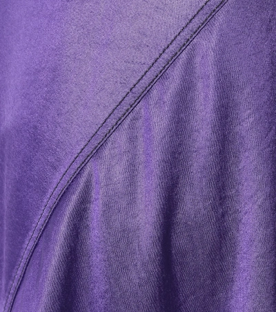 Shop Acne Studios Asymmetric Satin Midi Skirt In Purple