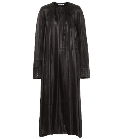 Shop Acne Studios Satin Midi Dress In Black