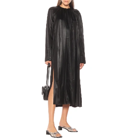 Shop Acne Studios Satin Midi Dress In Black